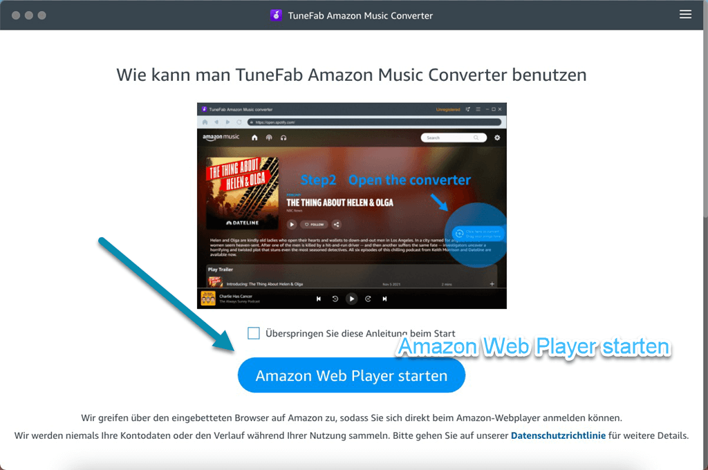 TuneFab Amazon Music Converter starten