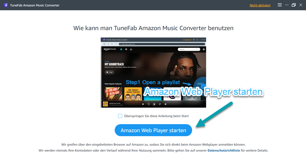 TuneFab Amazon Music starten
