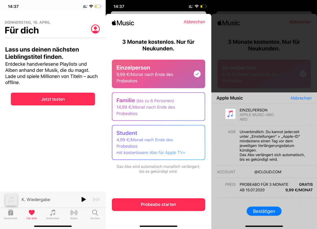 4 Monate Apple Music gratis für Neukunden