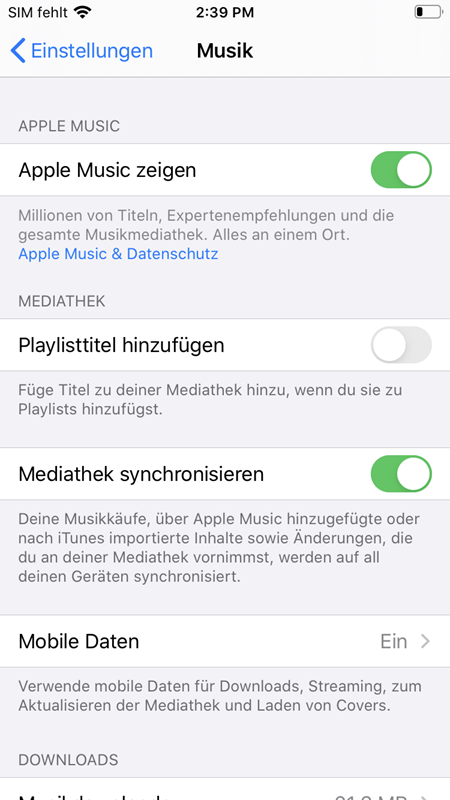 Apple Music zeigen