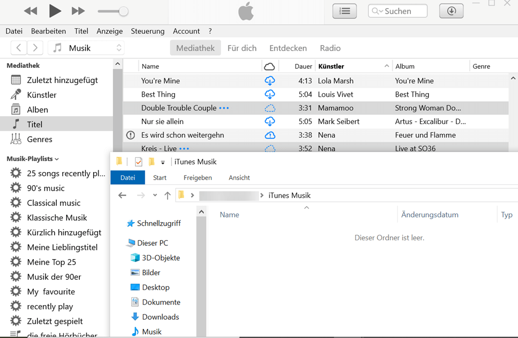 iTunes Musik auf USB ziehen