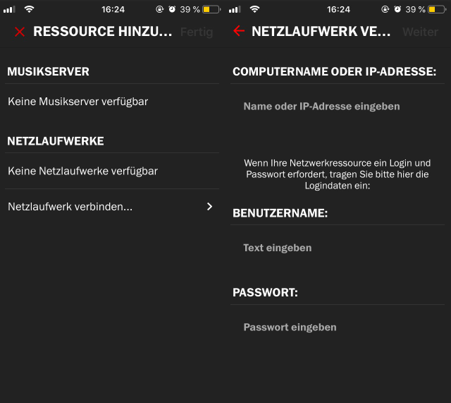 PC als Mediaserver in Raumfeld App