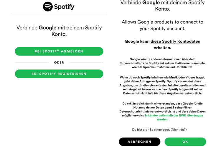 bei Spotify anmelden