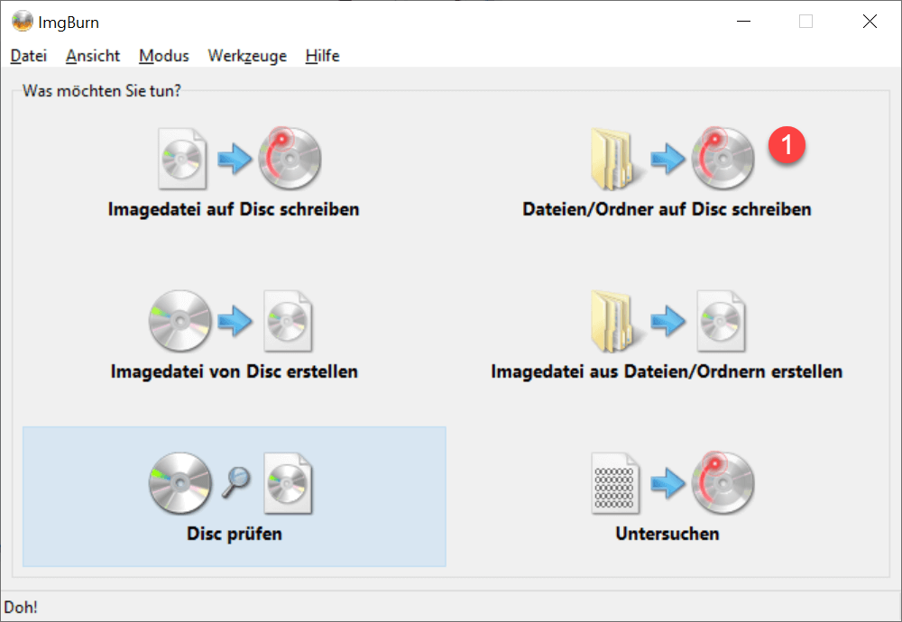 ImgBurn Dateien auf disc schreiben