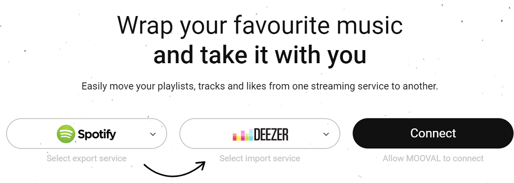 Mooval Spotify Playlist nach Deezer exportieren