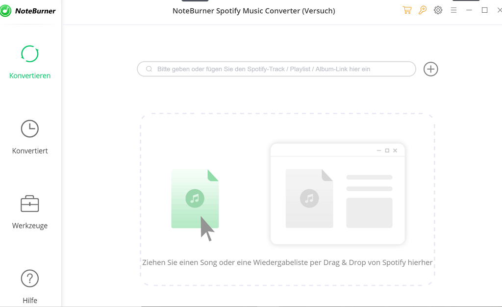 Noteburner Spotify Music Converter Oberfläche