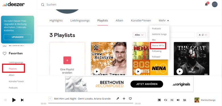Spotify-Playlist auf Deezer übertragen