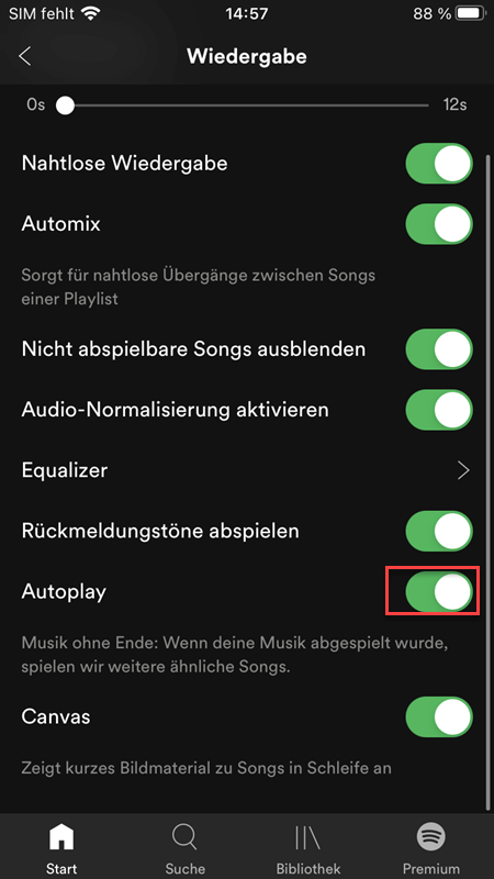 Spotify Autoplay deaktivieren