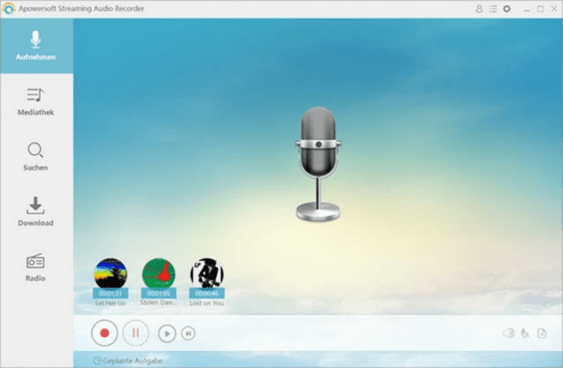Apowersoft Streaming Audio Recorder Interface
