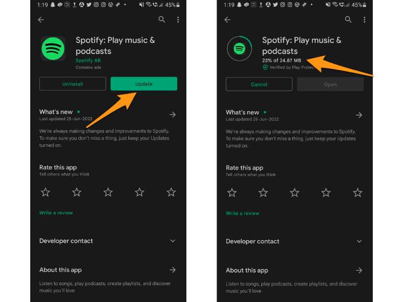 Spotify App auf Android aktualisieren