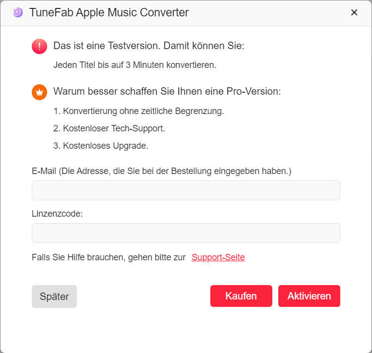  TuneFab Apple Music Converter Testversion 
