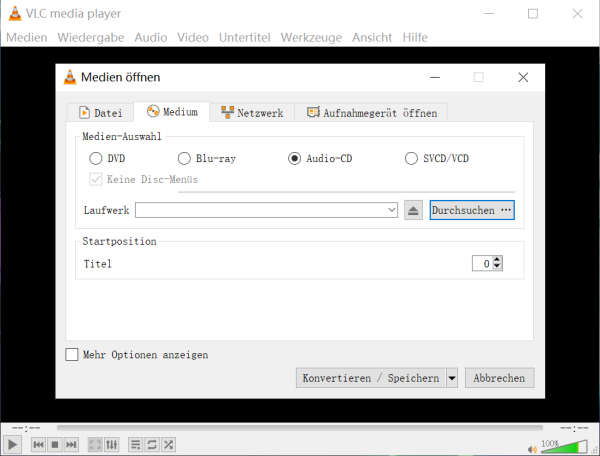 VLC Medium konvertieren
